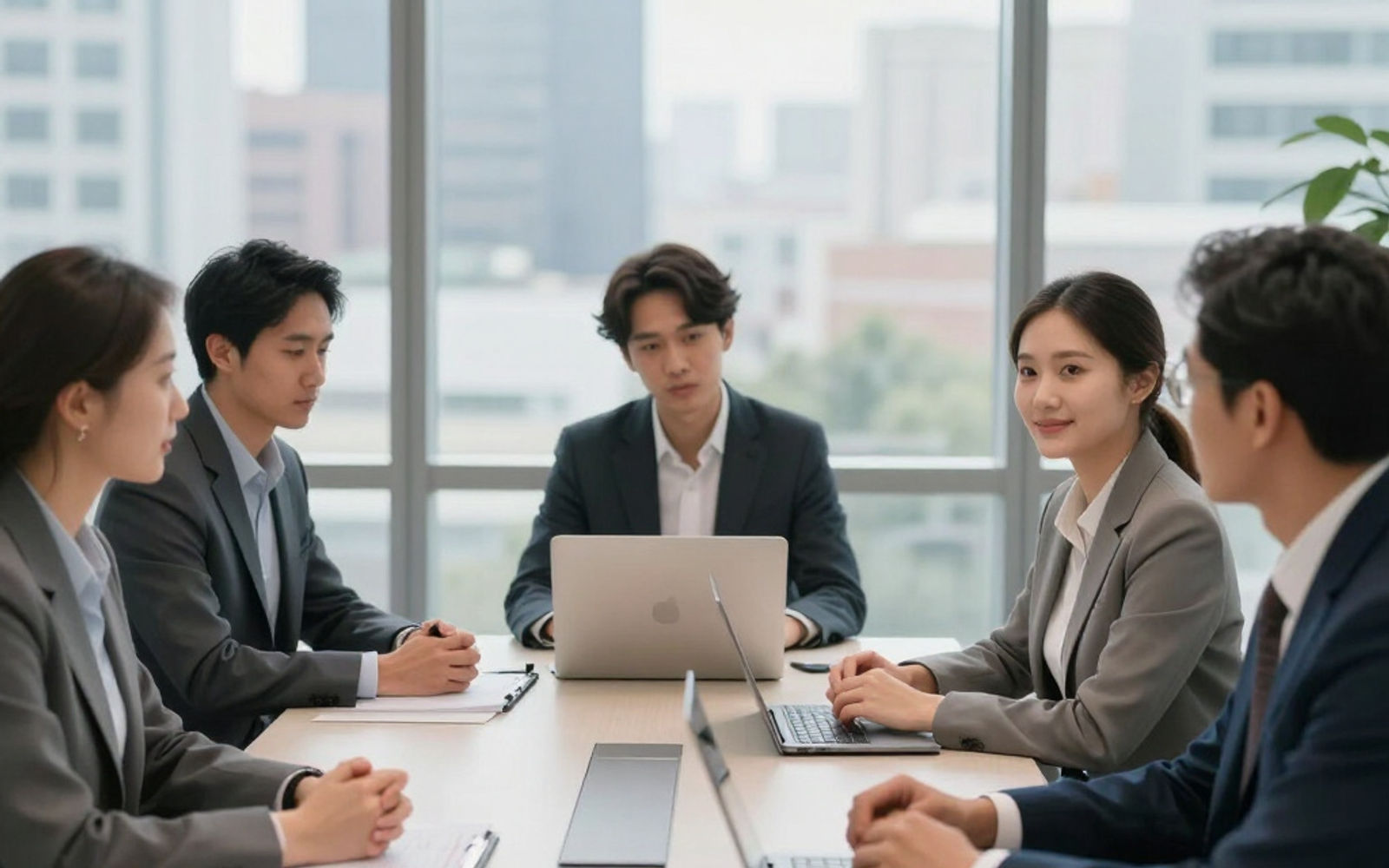 Strategy session around a boardroom table